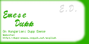 emese dupp business card